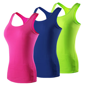 2018 YD Hot Yoga Shirt Sport Running Vest Women Compression Base Layer Dry Fit Tank Top With Fluorescence stripe GYM Clothing