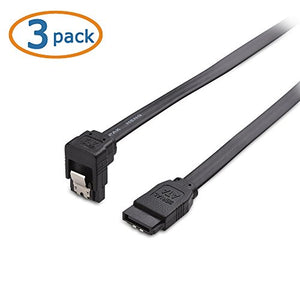 Cable Matters (3 Pack) 8AZ 90 Degree Right-Angle 6.0 Gbps SATA III Cable - 18 Inches