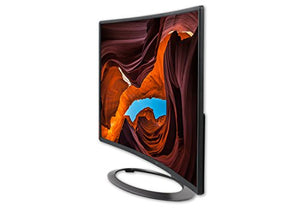 SCEPTRE 27" 160AZ Curved LED Monitor C278W-1920R Full HD 1080P HDMI DisplayPort VGA Speakers, Ultra Thin Brushed Metallic, 1800R immersive curvature, 2017