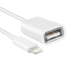 8 Pin Port to USB Female Adapter Cable - White