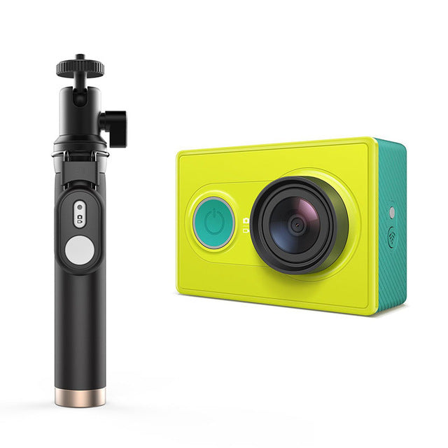 Action Camera 1080P Lime Green White 16MP Full HD 155 degree Ultra-wide Angle WiFi Sports Mini Camera Selfie Stick Bundle