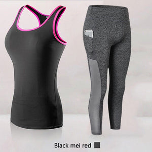 Women Athletic Gym Yoga Clothes Running Fitness Clothing