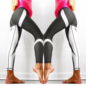 Women Stripes Leggings Printed High Waist Sports Tights Running Workout Female Gym Pants Capri Yoga Clothing Luminous